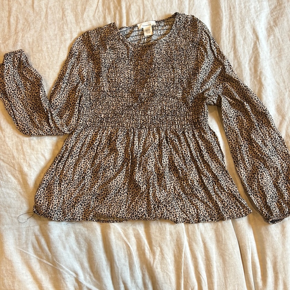 Cheetah Print Peplum Blouse
